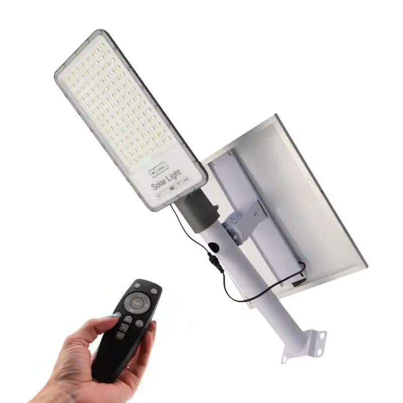 kit support mural candelabre solaire 25w led 3300lm panneau solaire crépusculaire