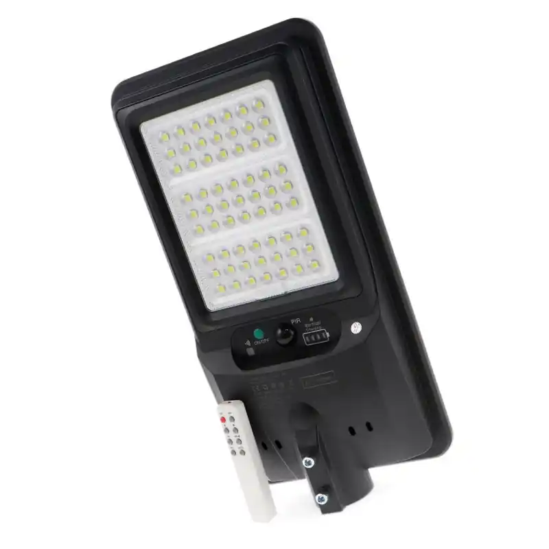 Tête lampadaire solaire candélabre led 3000 lumens détecteur de mouvement et crépusculaire