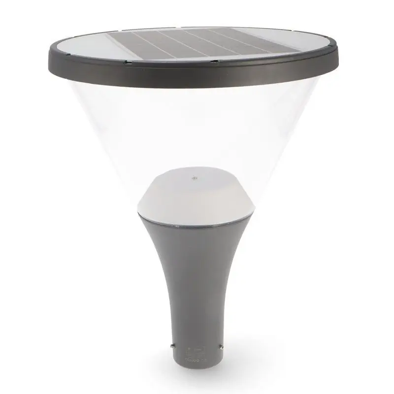 Tête lampadaire solaire mat droit led 20w-3000 lumens gris