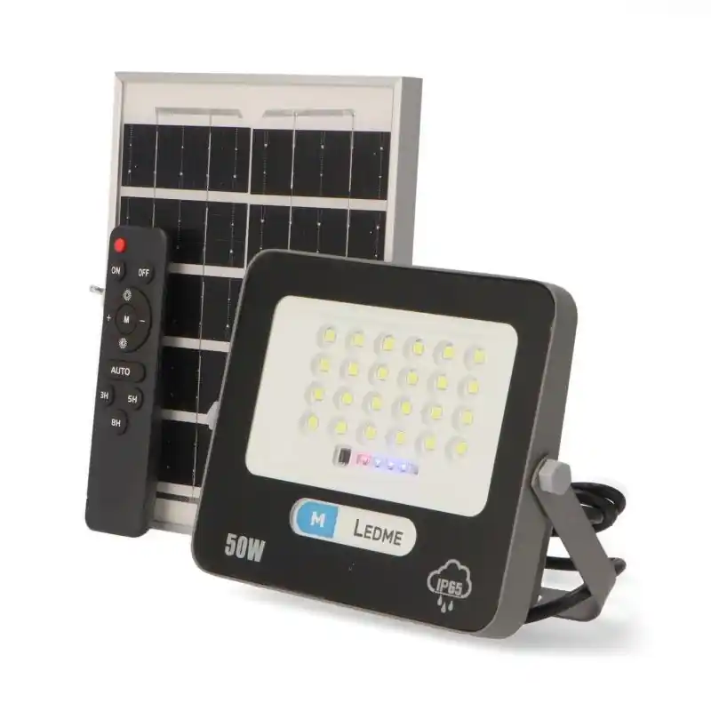 Projecteur led solaire 50w 6000k ip65 panneau déporté