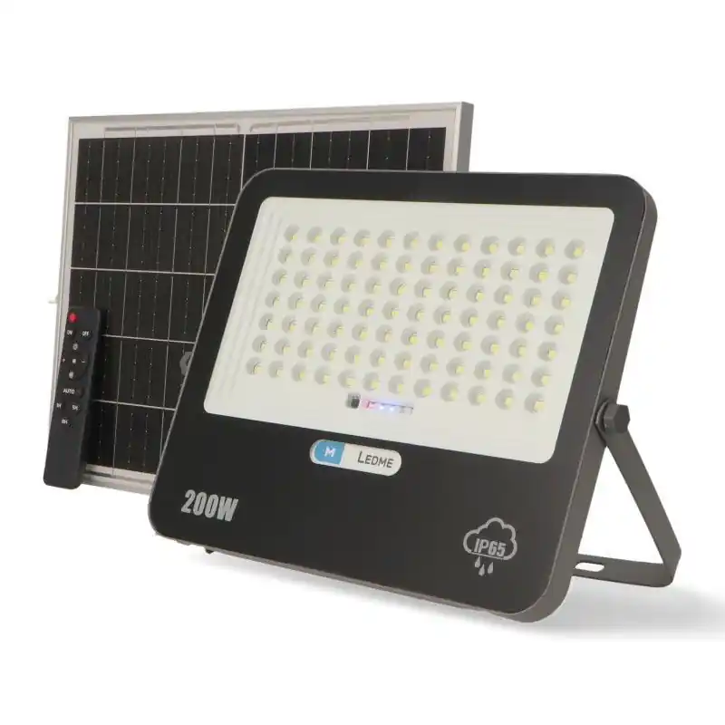 Projecteur led solaire 200w 6000k ip65 panneau déporté