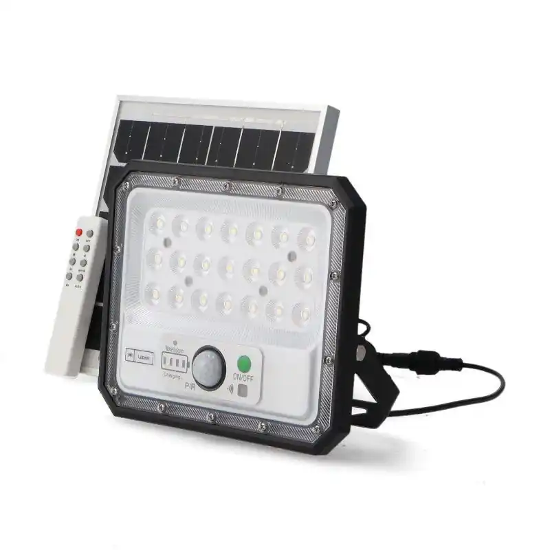 Projecteur led solaire 50w détecteur mouvement ip65 panneau déporté