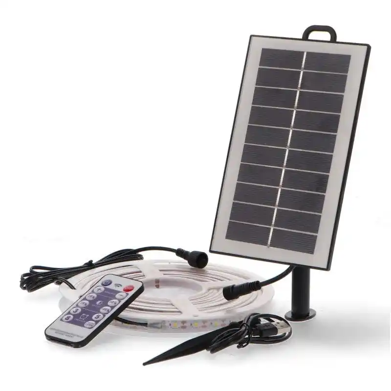 Kit ruban led solaire 5m-3000k ou rgb