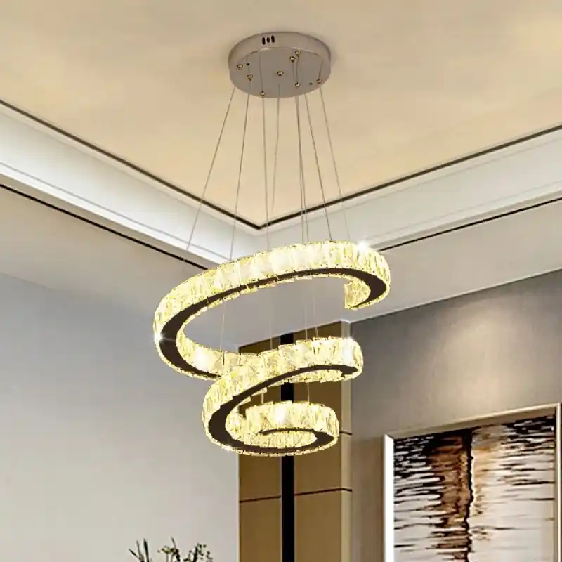 Plafonnier suspension 60w led 4800lm luminaire moderne cristal 120cm