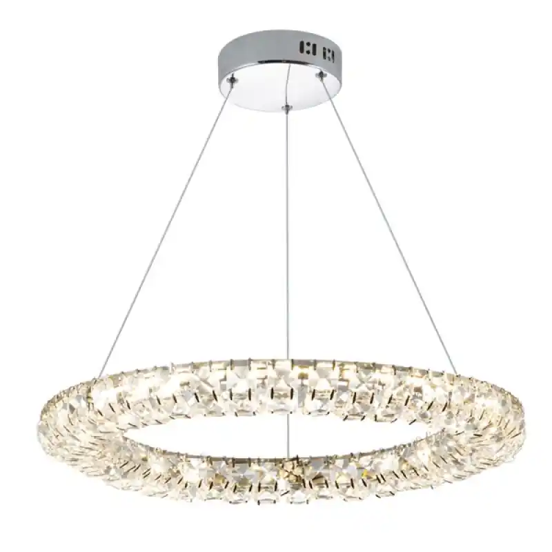 Plafonnier suspension 40w led 3200lm luminaire moderne verre 60cm