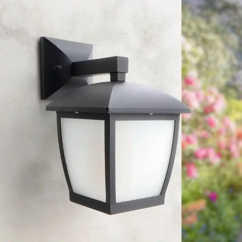 Applique murale exterieur lanterne 27cm noire culot e27