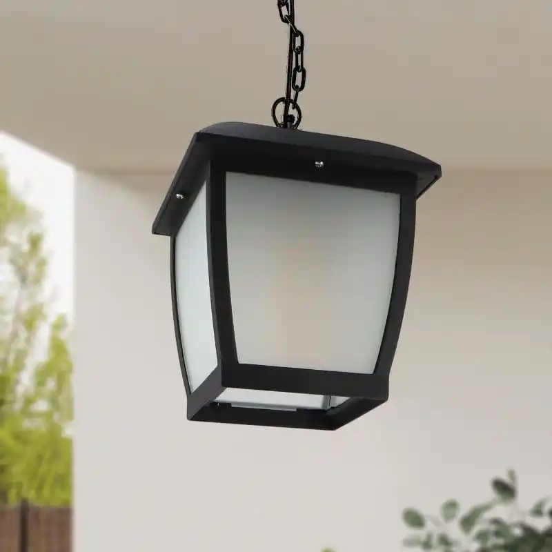 Suspension exterieur lanterne ip44 20cm noire culot e27
