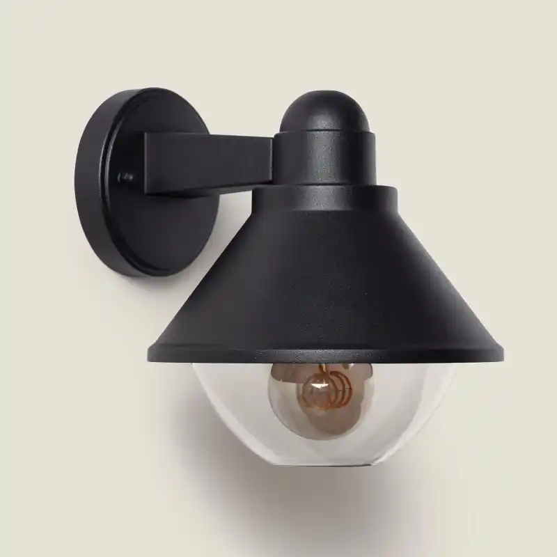 Applique murale noire étanche ip54 métal noir culot e27