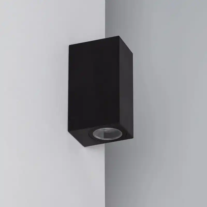 Applique murale noire double spot gu10 étanche ip44