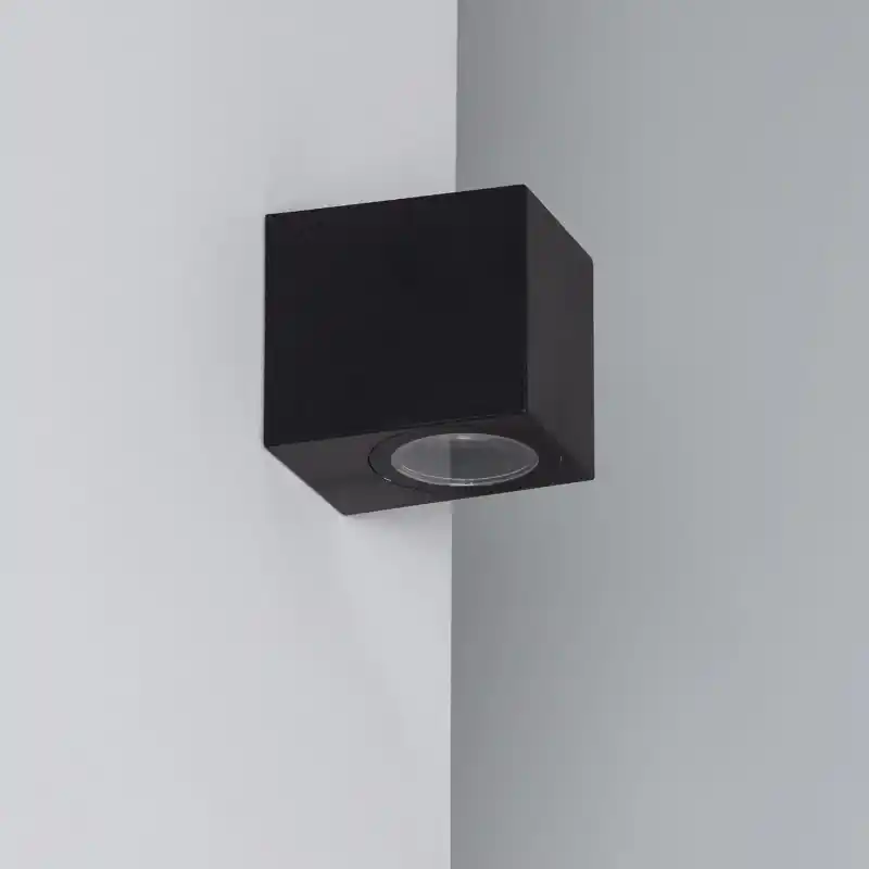 Applique murale noire simple spot gu10 étanche ip44