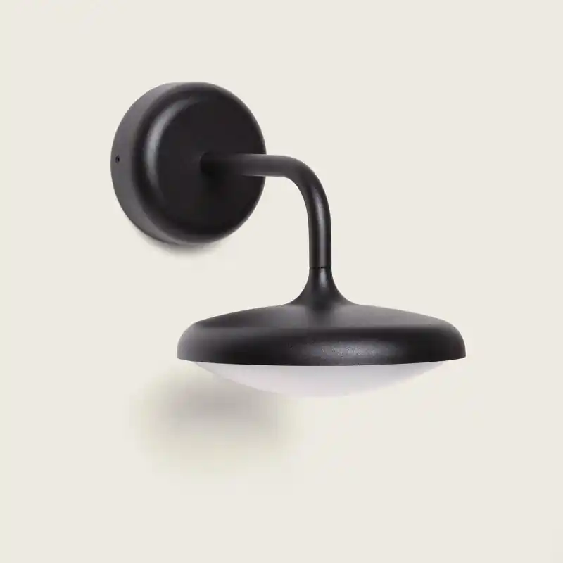 Applique LED 10W noire disque 1300 lumens blanc chaud