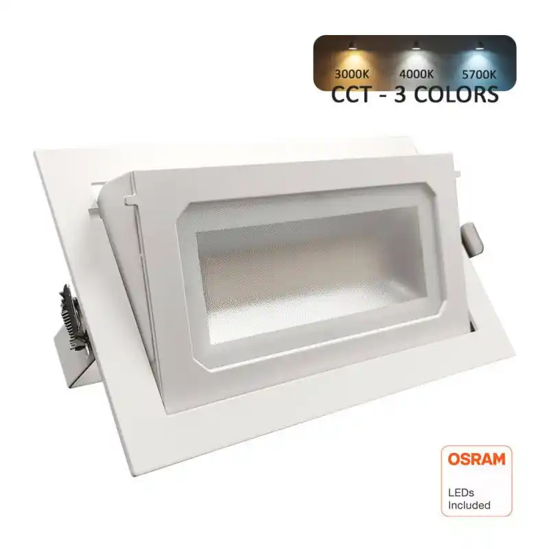 Encastrable led 40w cct orientable escamotable rectangulaire