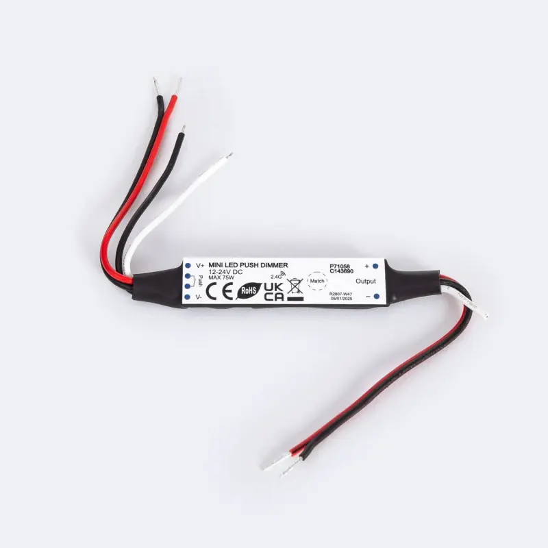 Contrôleur Ruban LED 12/24V compatible avec Télécommande RF et Bouton-Poussoir