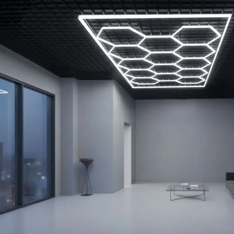 Kit led nid d‘abeille hexagonale détailing showroom garage exposition 600w-72000lm