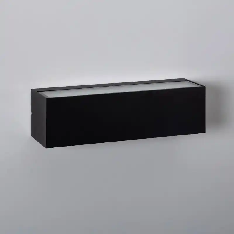 Applique murale rectangulaire noire double led 10w ip65