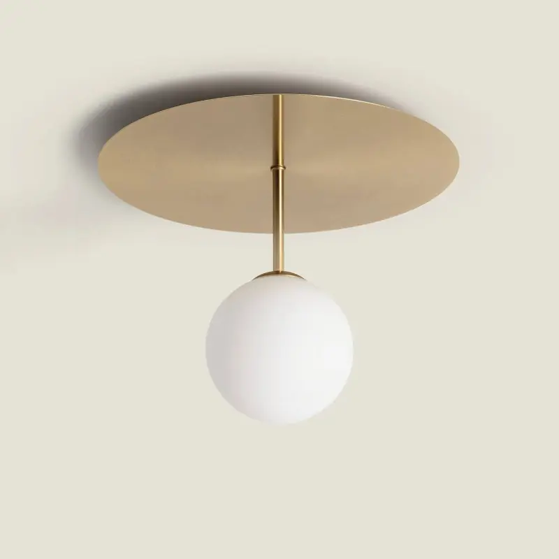 Plafonnier métal doré 1 boules douille g9