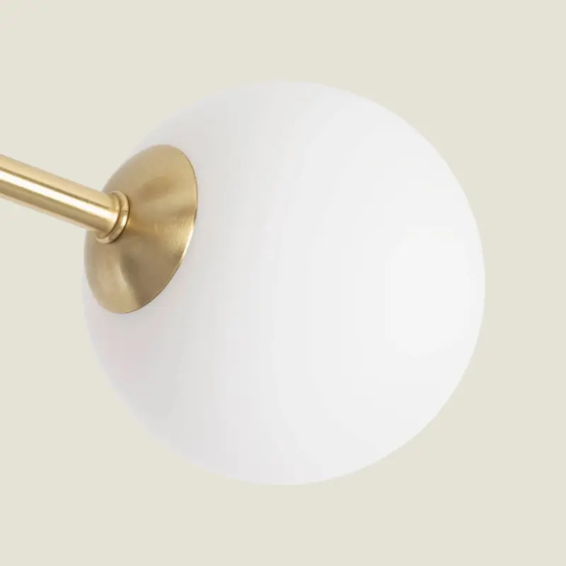 Plafonnier métal doré 5 boules douille g9