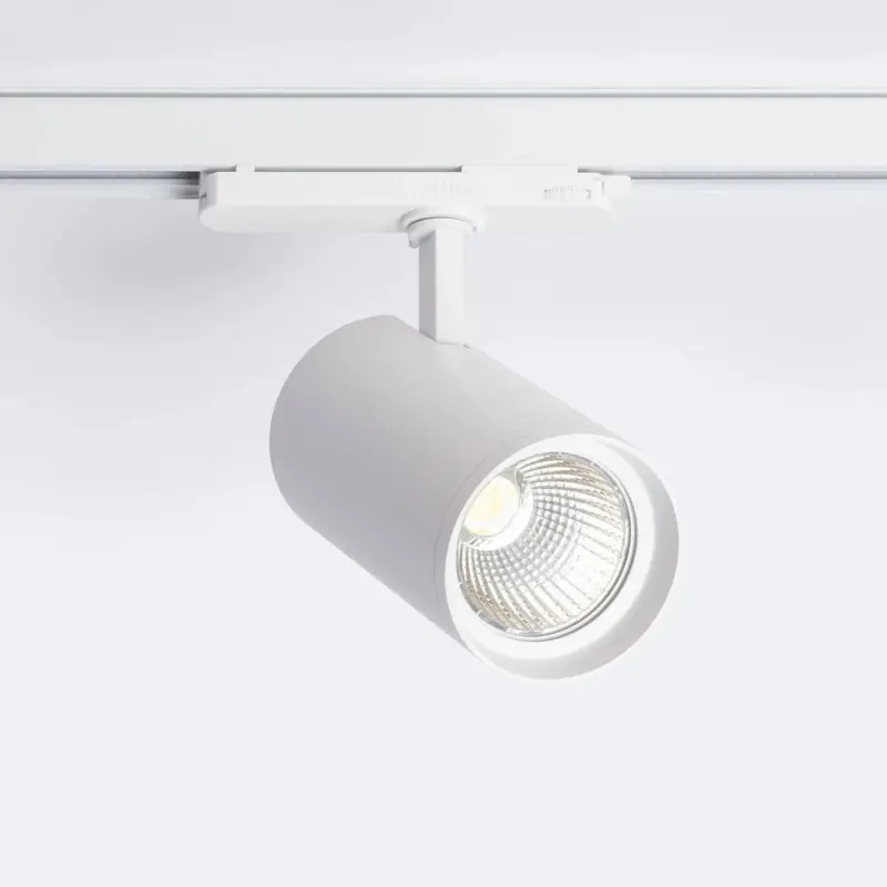 Projecteur led 40w blanc sur rail 3 allumages 4000lm boutiques commerces