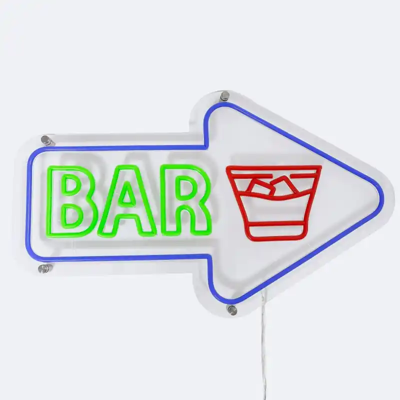 Enseigne lampe néon led BAR avec télécommande