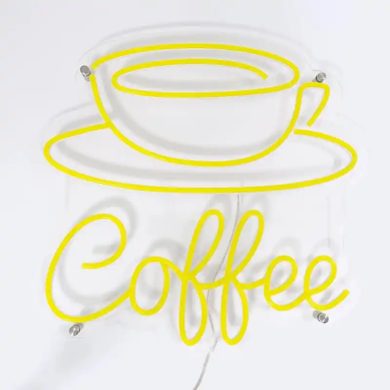 Enseigne lampe néon led coffee avec télécommande