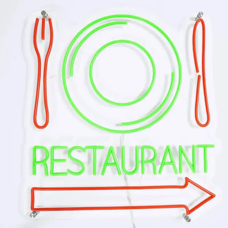 Enseigne lampe néon led restaurant avec télécommande