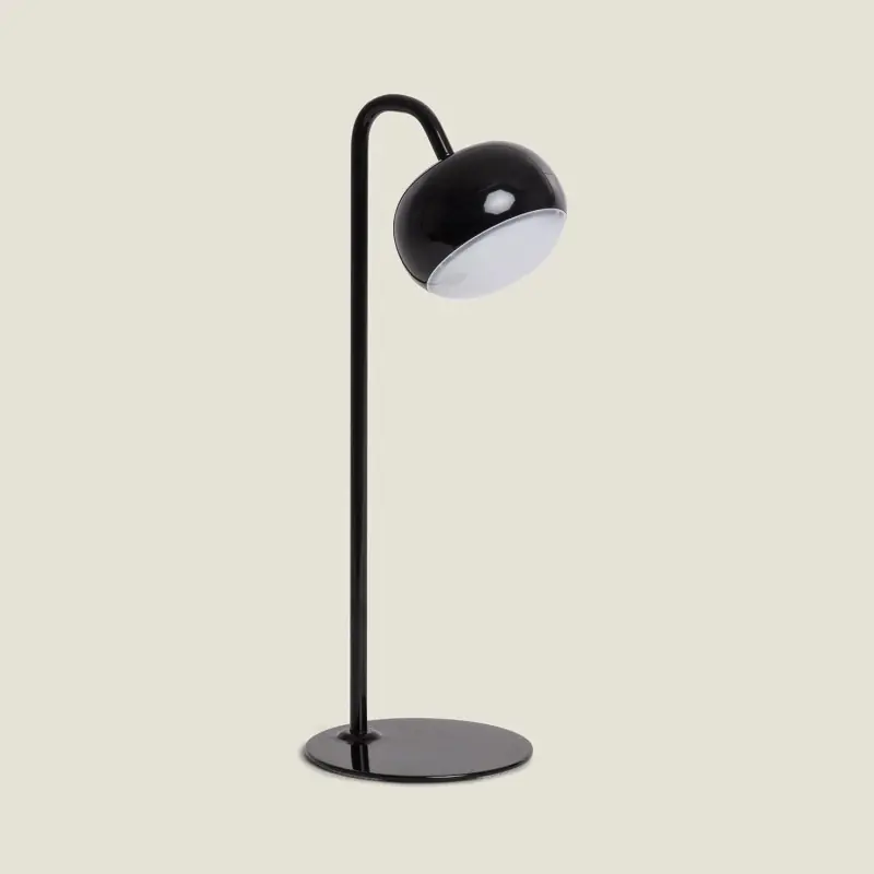 Lampe à Poser LED 3W Portable Métal noir Rechargeable usb