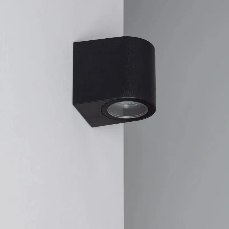 Applique murale noire simple spot gu10 étanche ip54