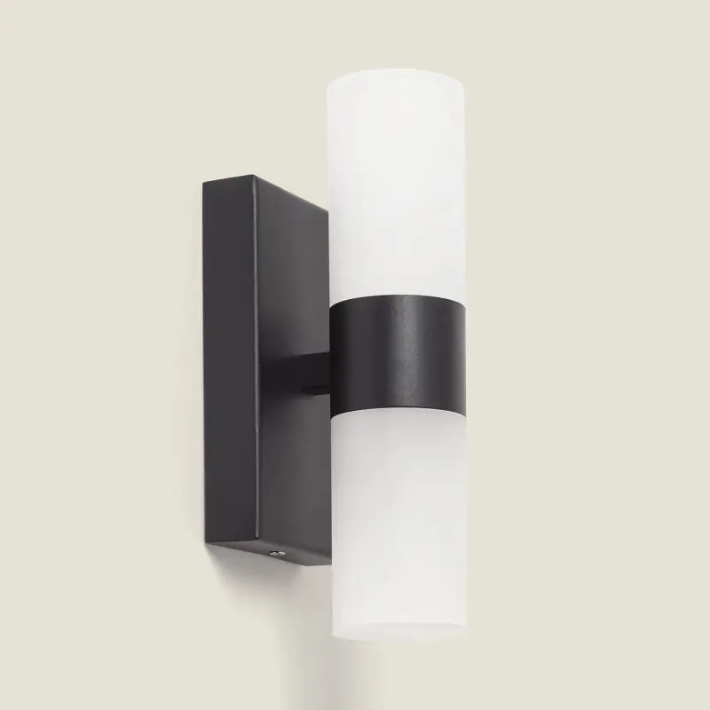 Applique métal noir salle de bain ip54 doubles g9
