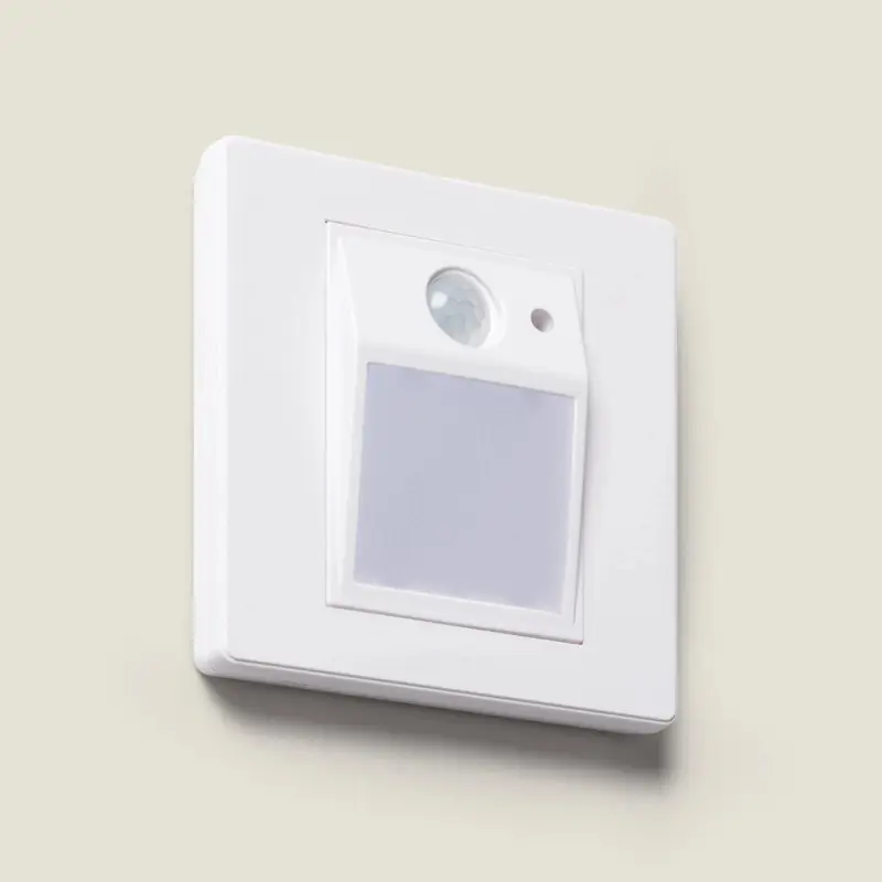 Balise détecteur de présence 1w-230v-escalier mur encastrable blanc pir