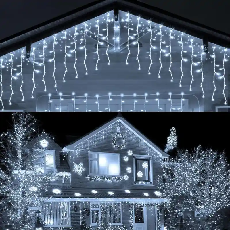 Guirlande led 14m 220v ip44 chute de neiges 8 programmes