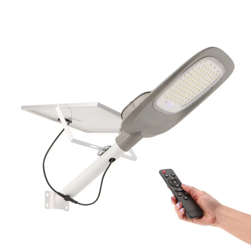 kit support mural candelabre solaire led 20w-3000lm panneau solaire crépusculaire