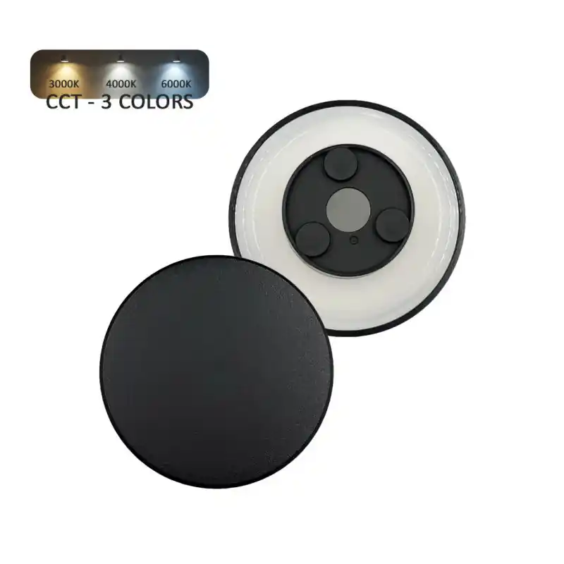 Applique murale eclipse led 9w cct extérieure noire ip65