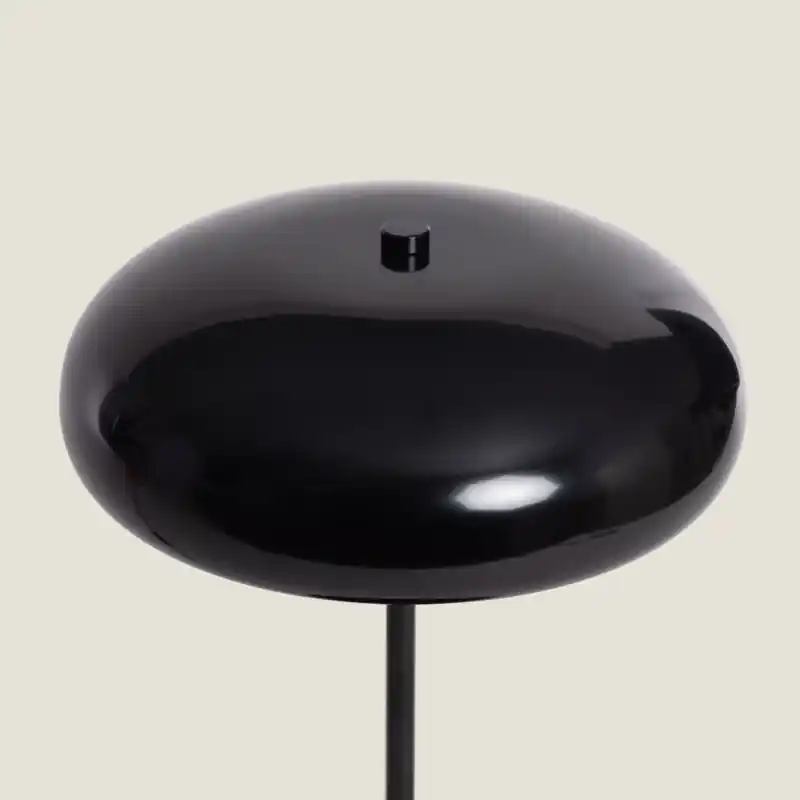Lampe de table culot e14 style retro noir brillant