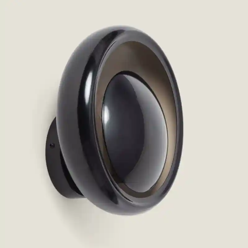 Applique murale noire ronde culot e14