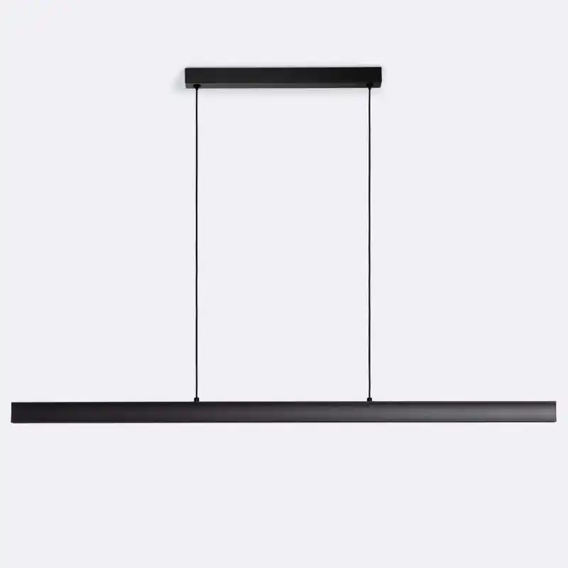 Suspension barre noire 120cm led 40w-cct-4800lm-bureau acceuil table ilot cuisine