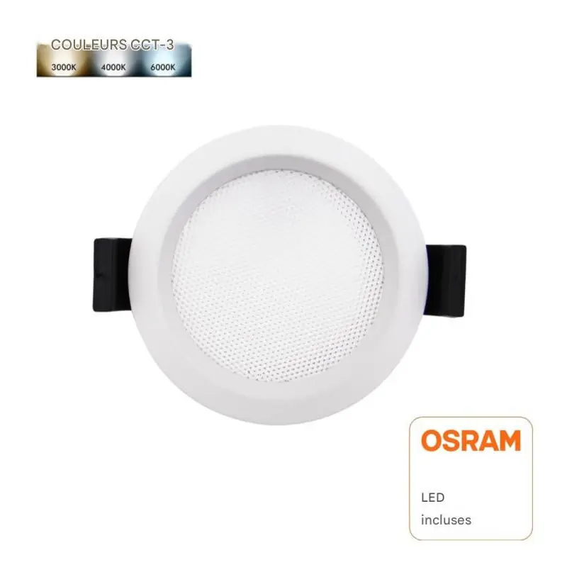 Encastrable led osram cct-ip44-3 puissances-3 teintes-ugr17