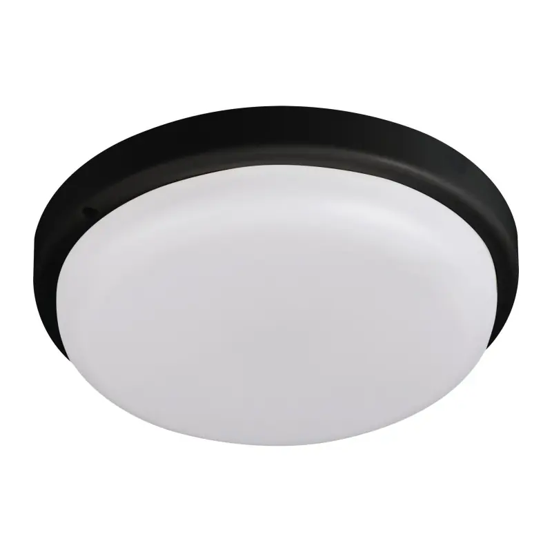 Plafonnier applique étanche LED 18W-4000k-rond noir ip54