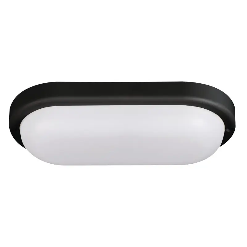 Plafonnier applique étanche LED 12W-4000k-ovale noir ip54