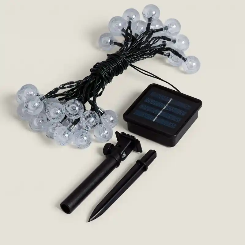 Guirlande solaire led 5m jardin extérieur couleurs rgb programme automatique