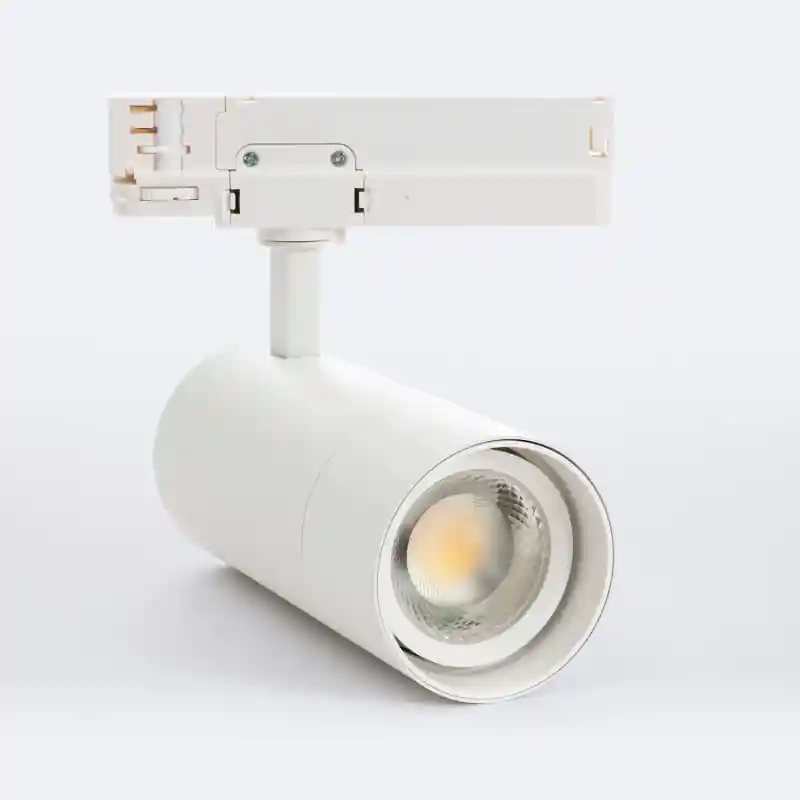 Projecteur led 40w blanc-24-60° ajustable°-4000lm-cct-rail 3 allumages boutiques commerces