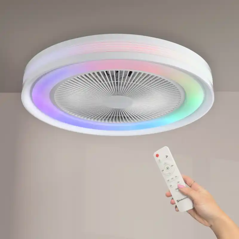 Plafonnier ventilateur led rgbw 36w cct diamètre 50cm