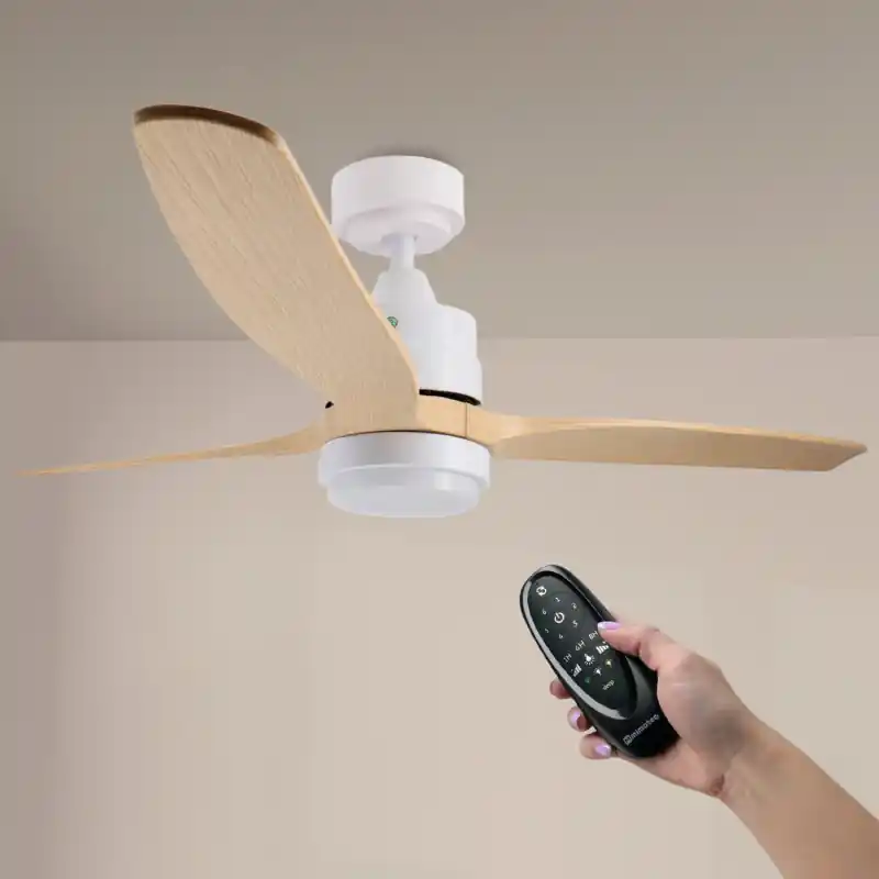 Ventilateur de plafond led 18w cct 3 pales bois diamètre 132cm