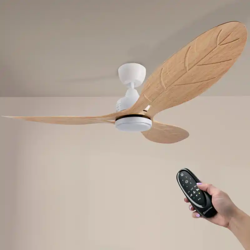 Ventilateur de plafond led 18w cct 3 pales bois diamètre 132cm