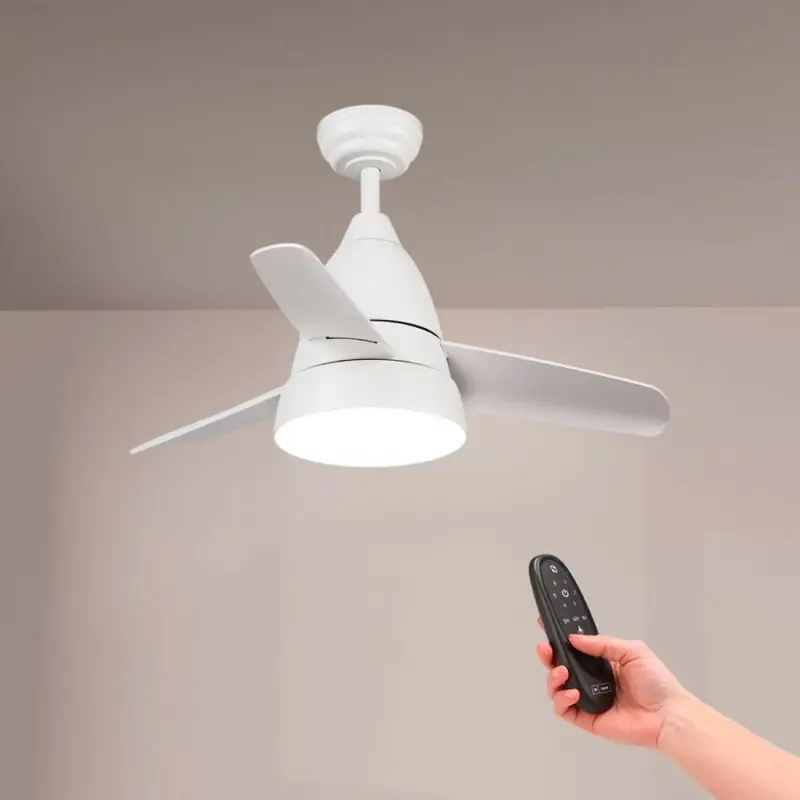 Ventilateur de plafond led 24w cct 3 pales blanc diamètre 90cm