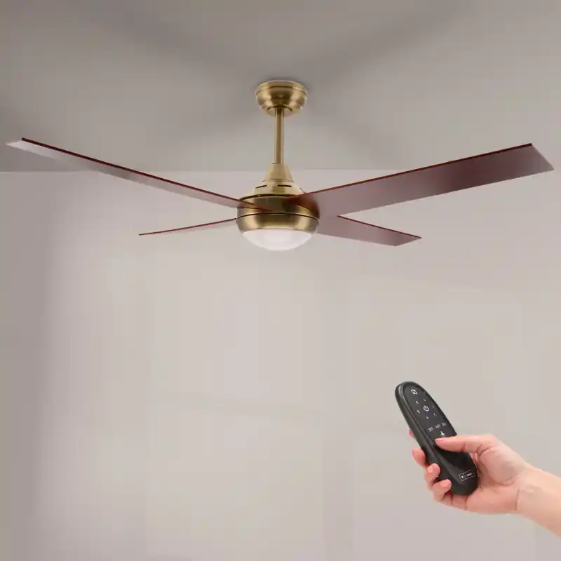 Ventilateur de plafond led 24w cct 4 pales diamètre 132cm