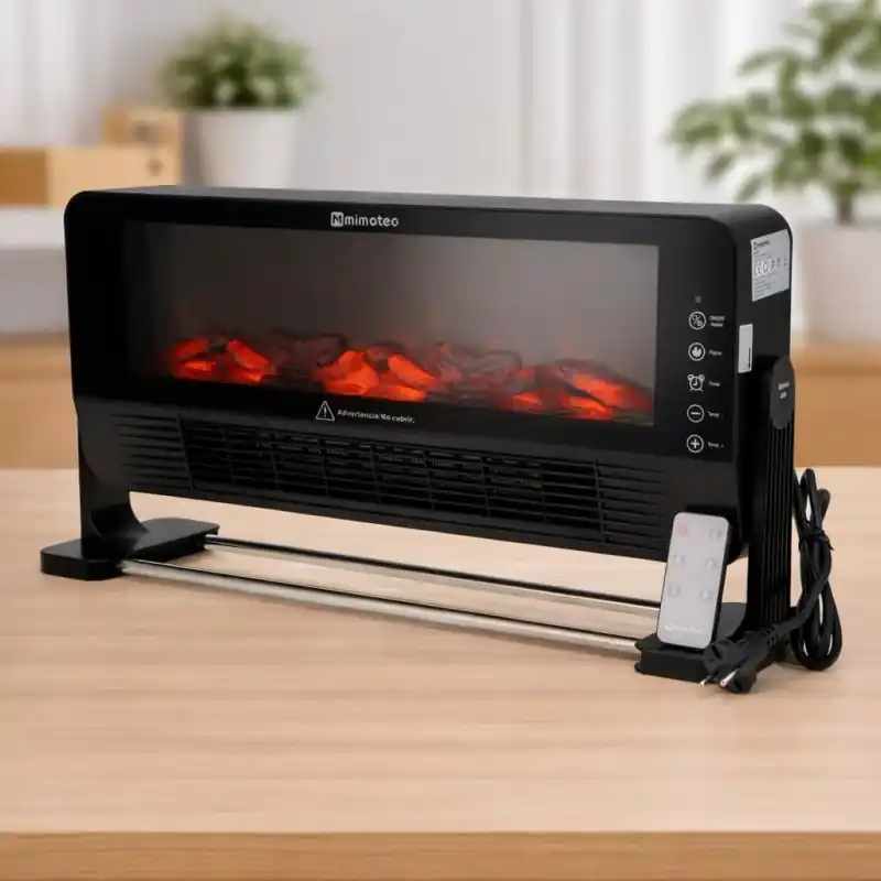 Radiateur ceramique effet flammes 2000w avec télécommande