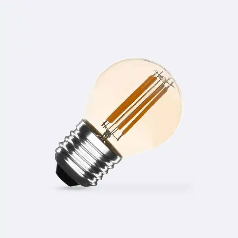 Ampoule led filament culot e27 verre doré petit ballon 45mm