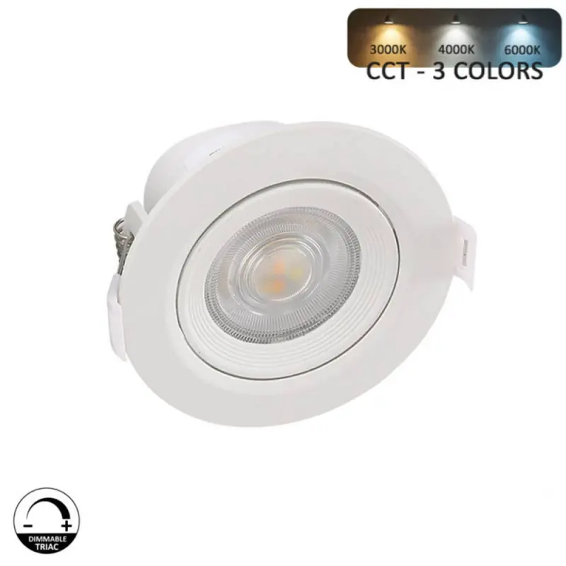 Encastrable led 7w cct dimmable orientable blanc