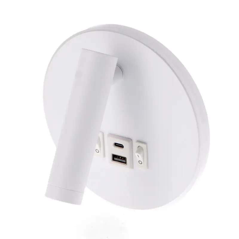 Applique liseuse ronde doubles led 10w orientable chargeur usb