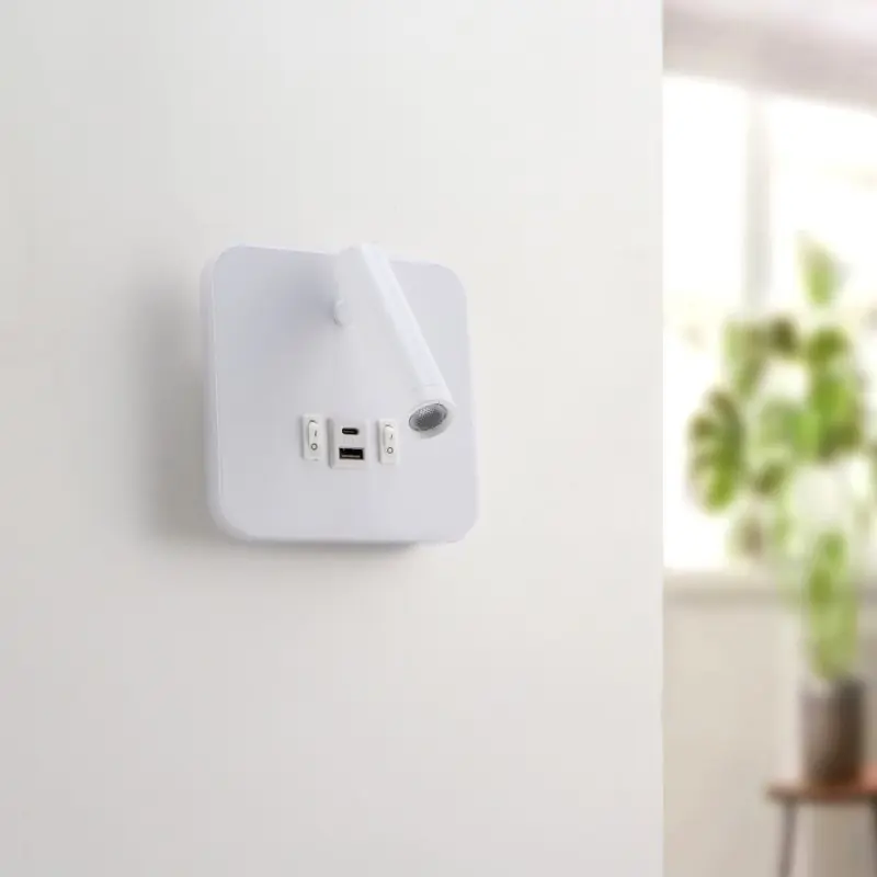 Applique liseuse doubles led 10w orientable chargeur usb